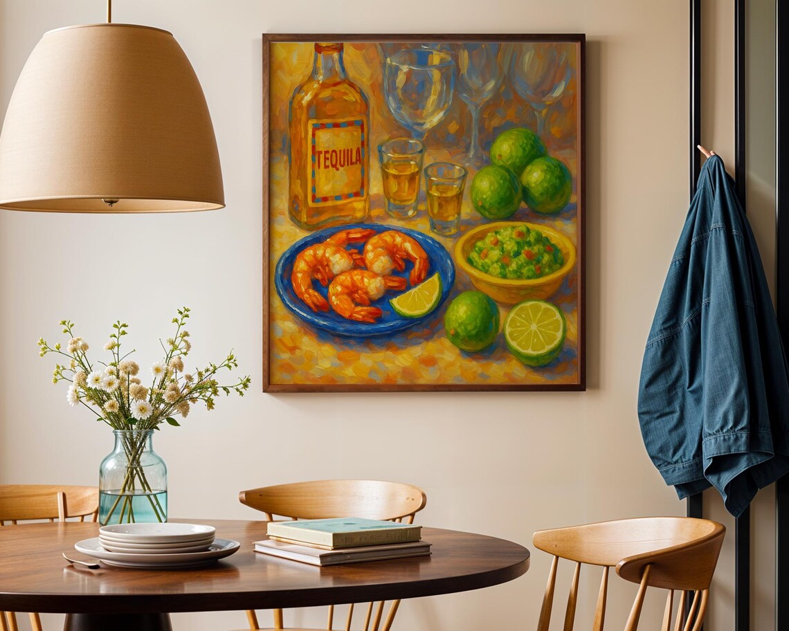Tequila Shrimp, Colorful Food Painting for Kitchen - Image 4