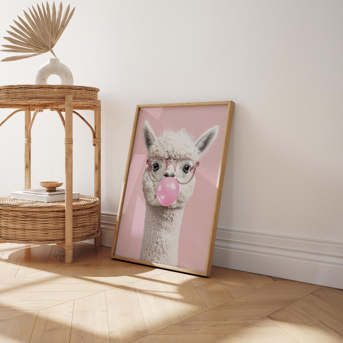 Llama Wall Art Poster, Funny Alpaca With Glasses - Image 2