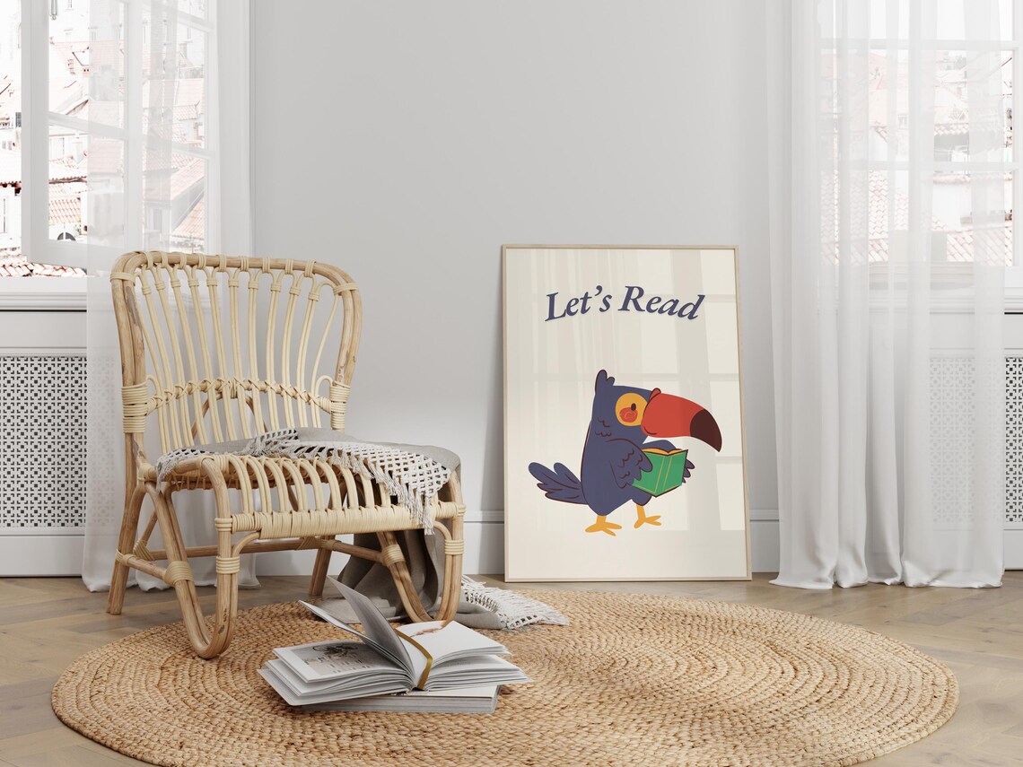 Kids Reading Poster, Retro Toddler Classroom Decor - Image 3