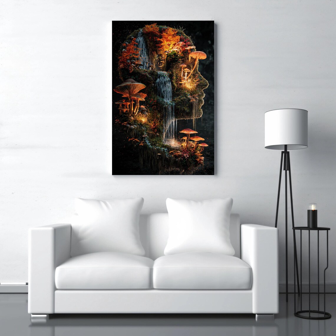 Forest Profile Nature Mushroom Art Print