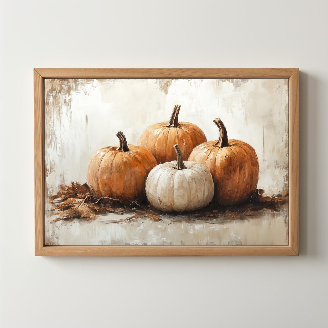 Vintage Pumpkin Still Life, Rustic Fall Art Print