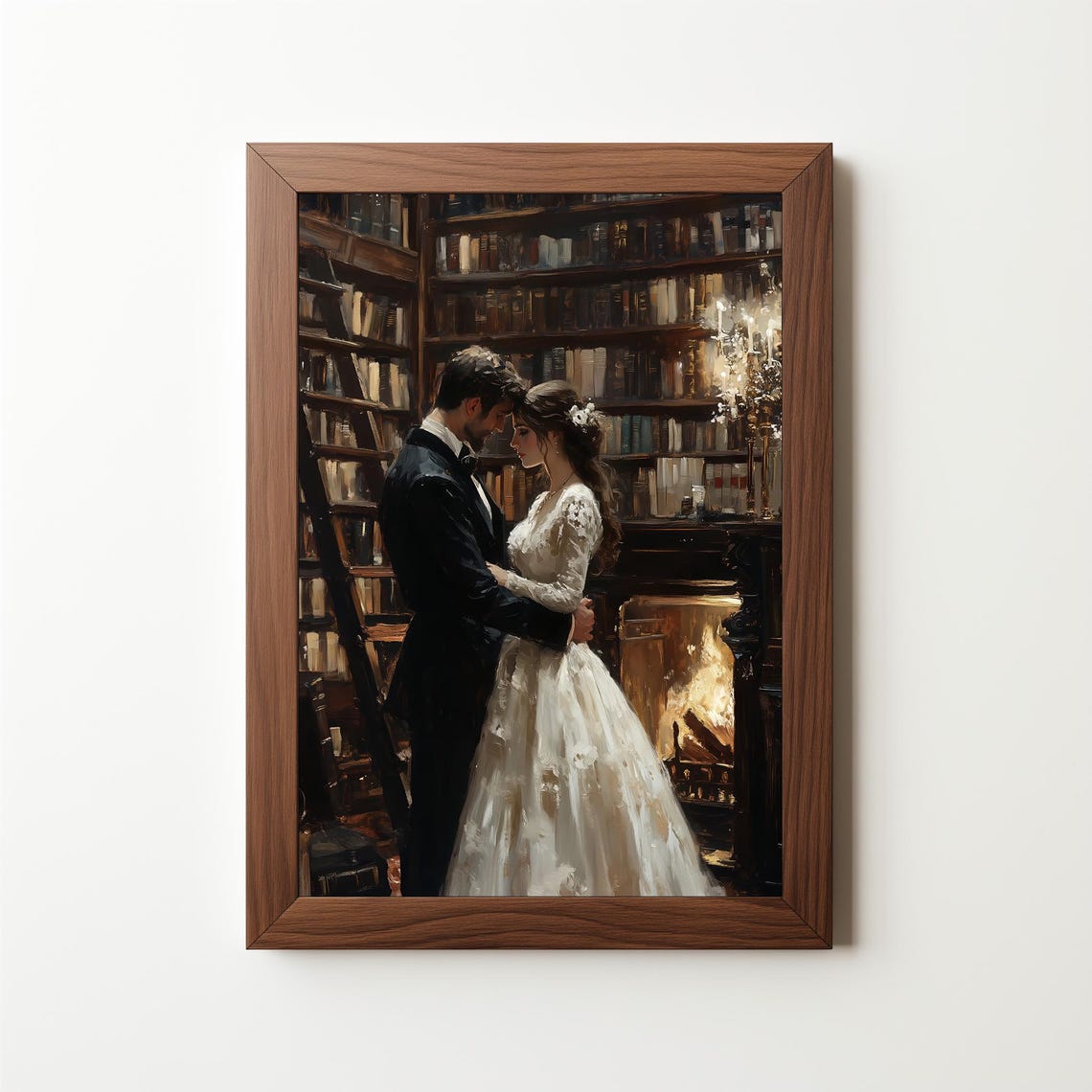 Vintage Library Scene Dark Academia Inspired Wall Art Moody Aesthetic Antique Style Home Decor For Book Lovers 363 - Image 5