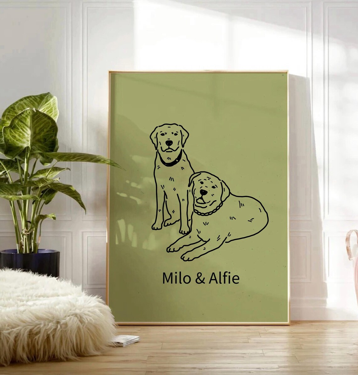 Custom Dog Portrait, Badly Drawn Pet Art Print - Image 3