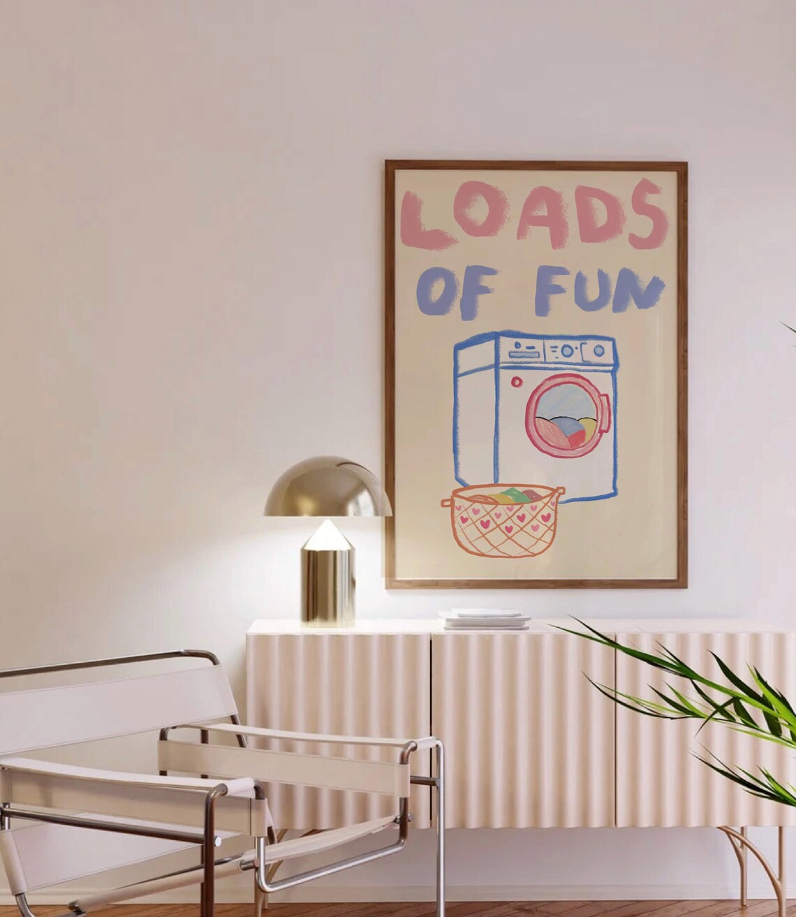Loads Of Fun Laundry Humor Art Print, Retro Sketch - Image 2