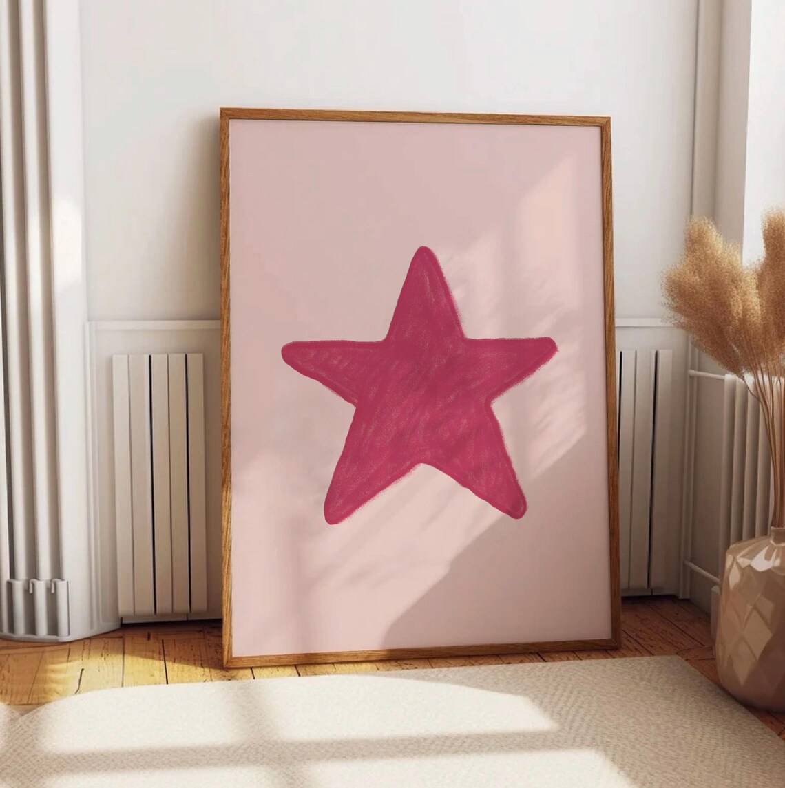 Pink Star Retro Art Print, Trendy Aesthetic - Image 3