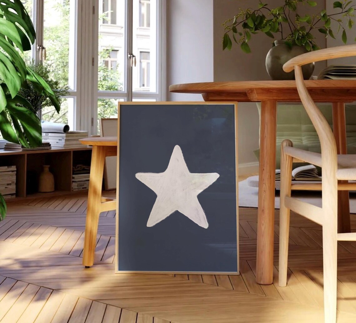 Retro Star Art Print, Trendy Modern Wall Decor - Image 2