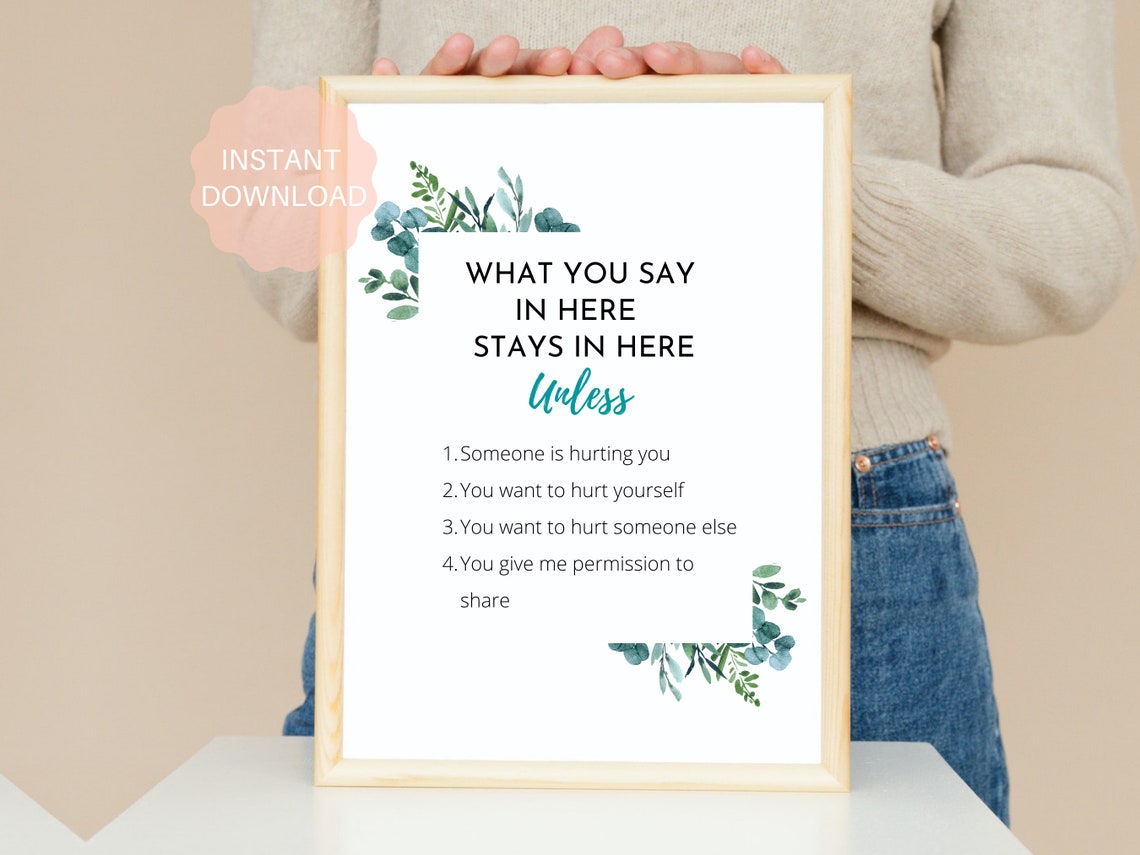 What You Say In Here Stays In Here Counselor Confidentiality Poster - Image 7
