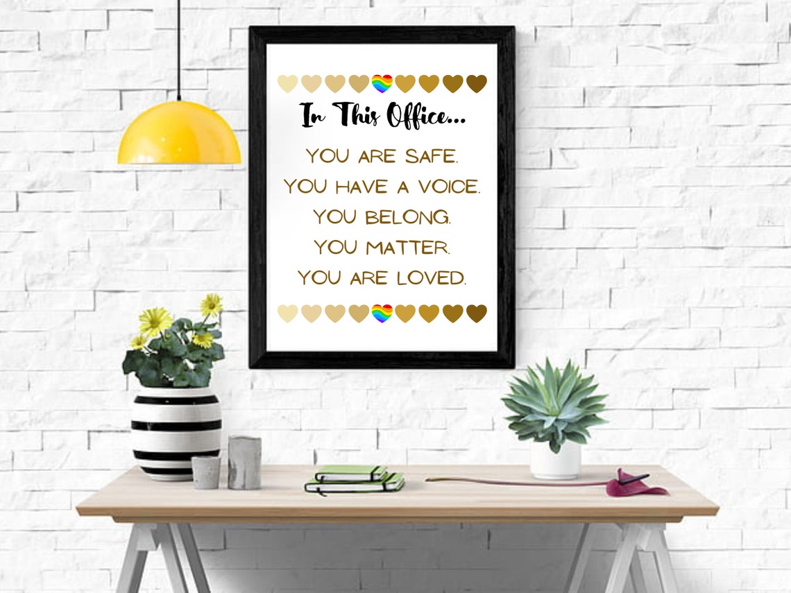 In This Office You Are Safe Affirmations Gold Typography Sign Poster - Image 3