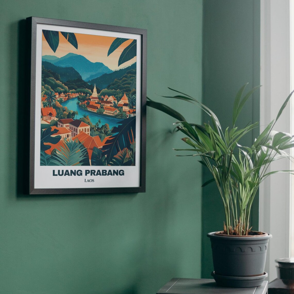Luang Prabang Travel Poster, Laos Cityscape Art Print - Image 4