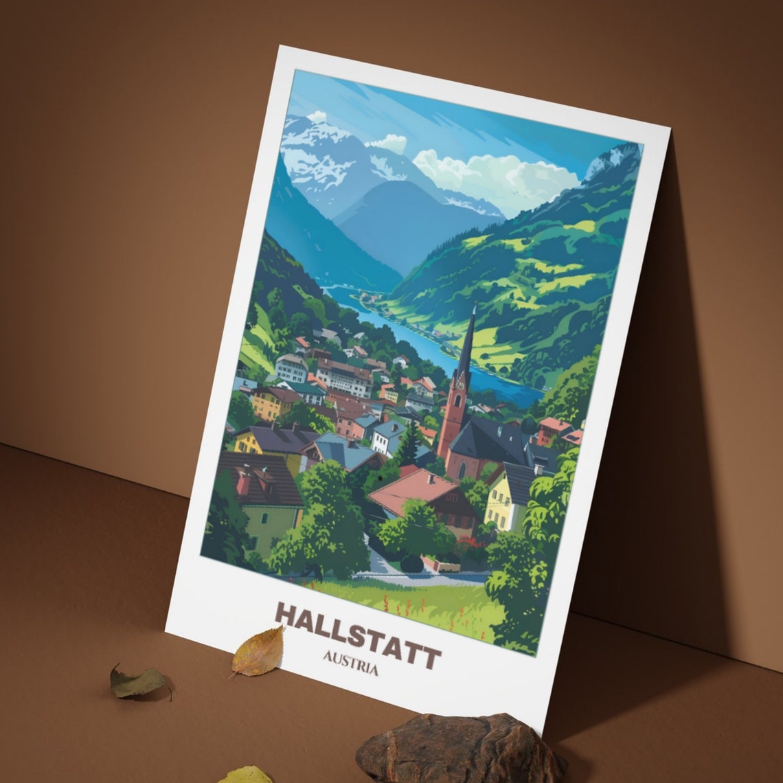 Hallstatt Austria Alpine Lake Village Mountain Valley Travel Poster - Image 4