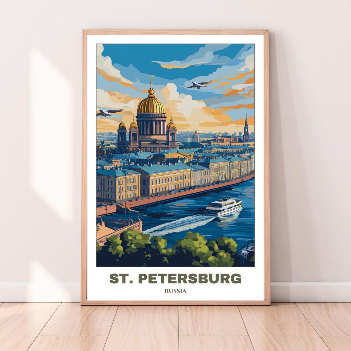 Stpetersburg Travel Poster Russia Travel Print Citycape Painting Wall Art Saint Petersburg Home Decor Trip Print - Image 3