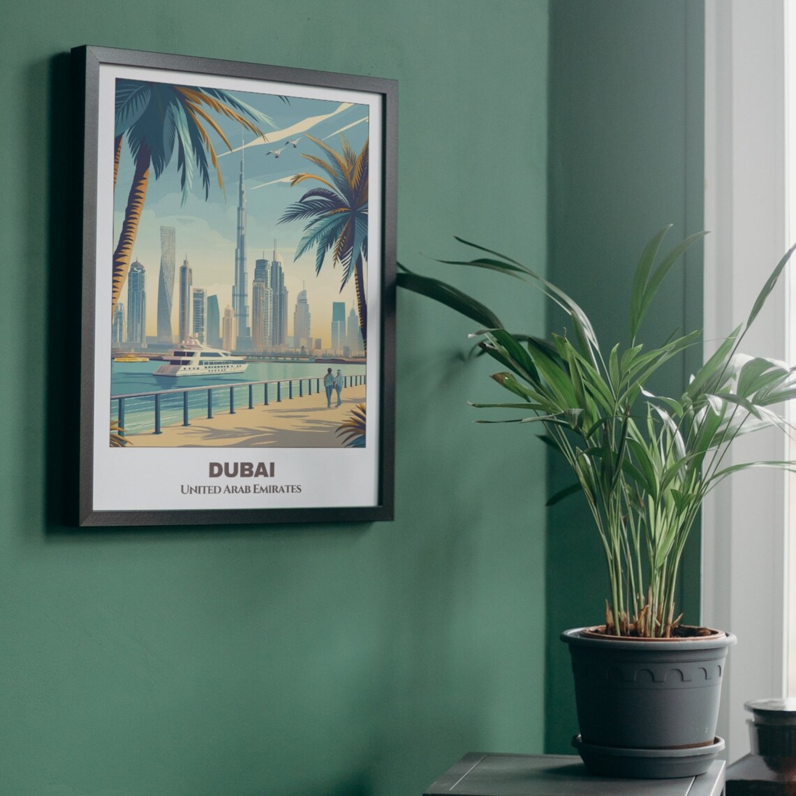 Dubai Marina Skyline Palm Promenade Yacht Waterfront Travel Poster - Image 5
