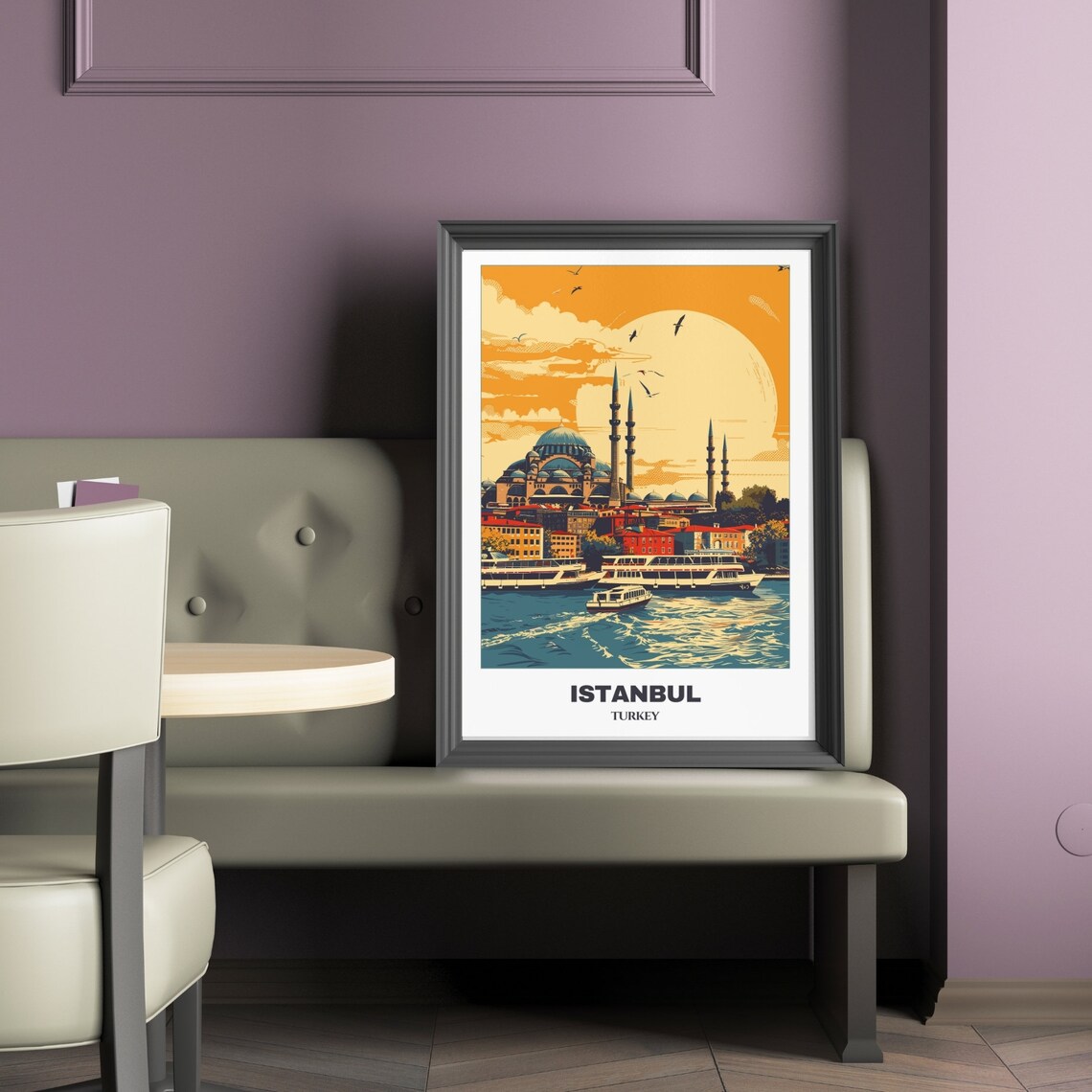Istanbul Travel Poster, Cityscape Painting Print - Image 2