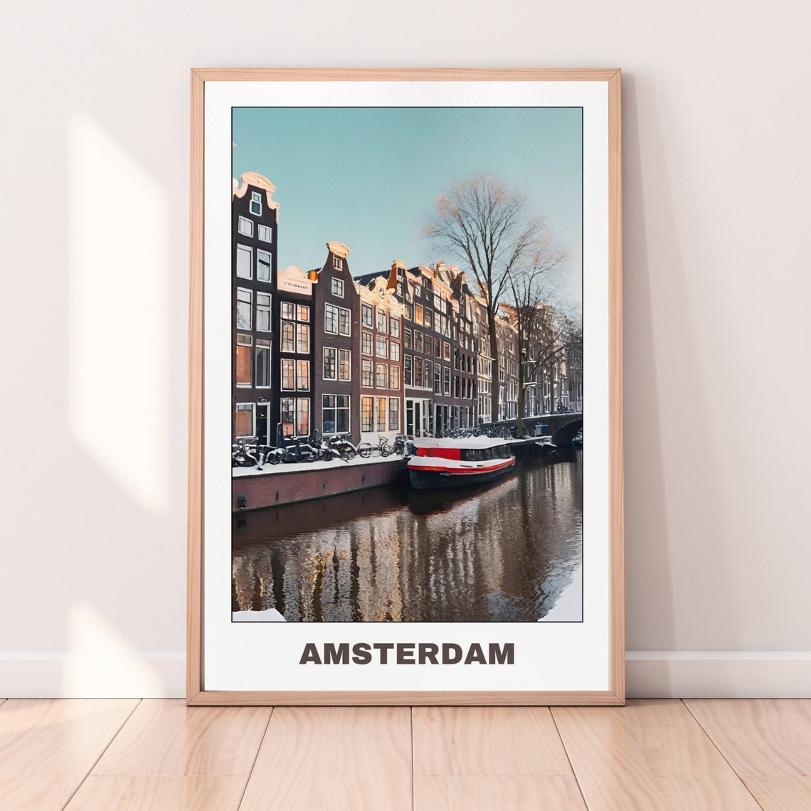 Amsterdam City Print Netherlands Travel Poster Cityscape Painting Print Wall Art Travel Art Home Decor Holland Travel Poster - Image 5