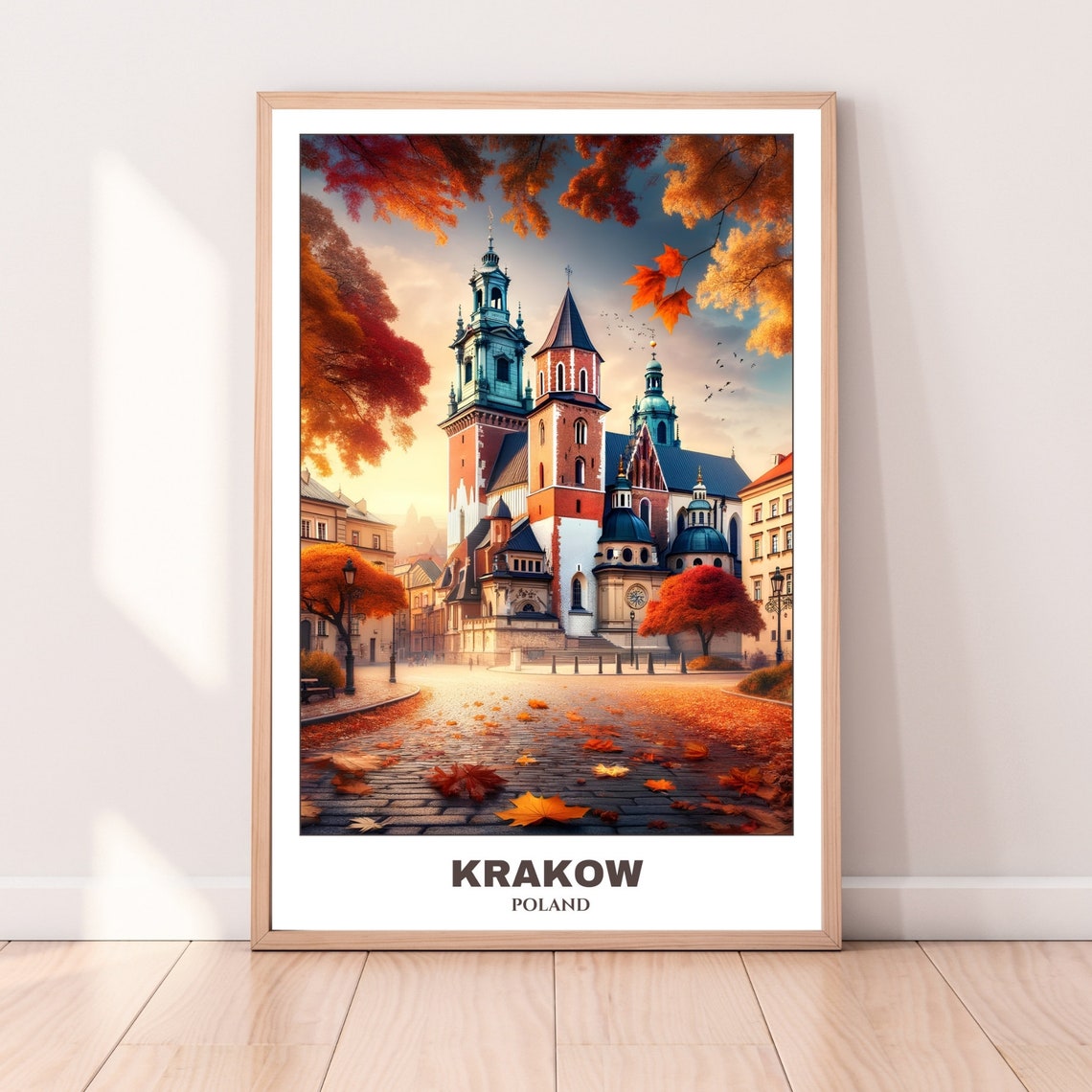 Krakow Travel Poster Poland Travel Poster Krakow Painting Cityscape Painting Wall Art Decor Poland Trip Travel Lovers Gift - Image 4