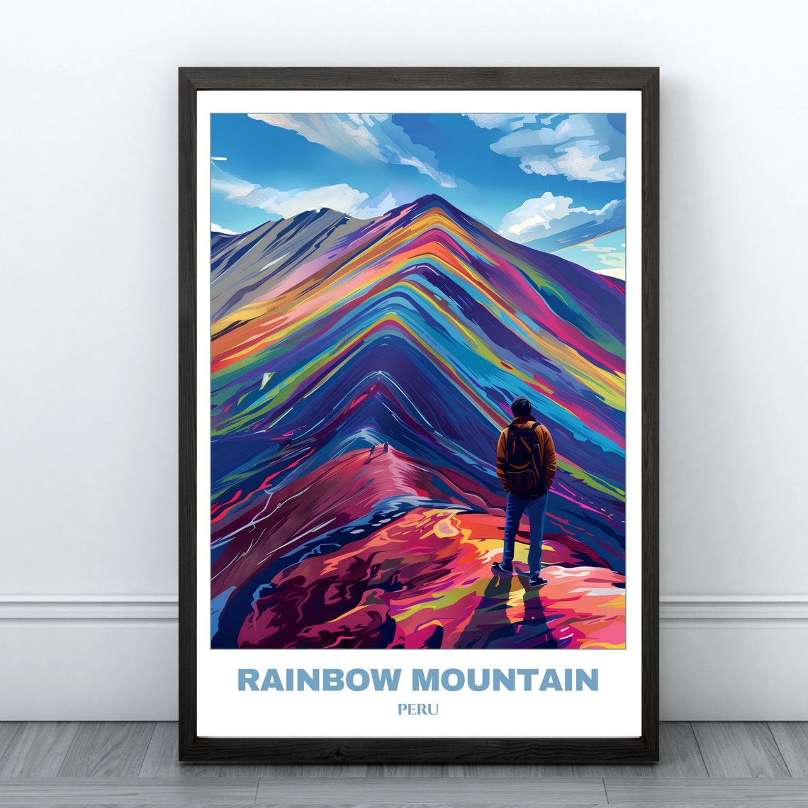 Rainbow Mountain Peru Vinicunca Colorful Peaks Travel Poster