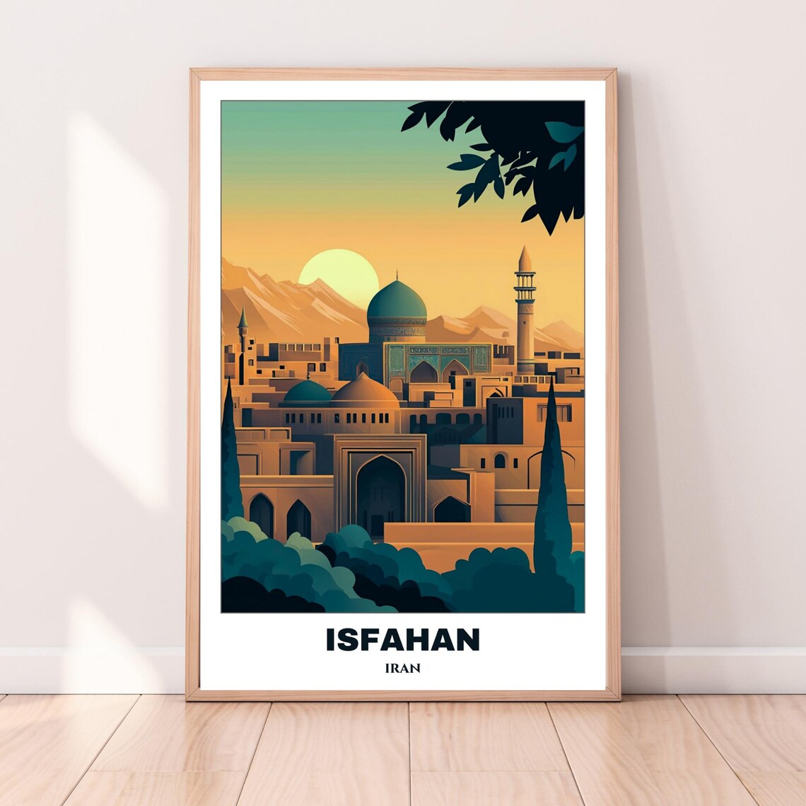Isfahan Iran Sunset Domes Minarets Old City Vintage Travel Poster - Image 3