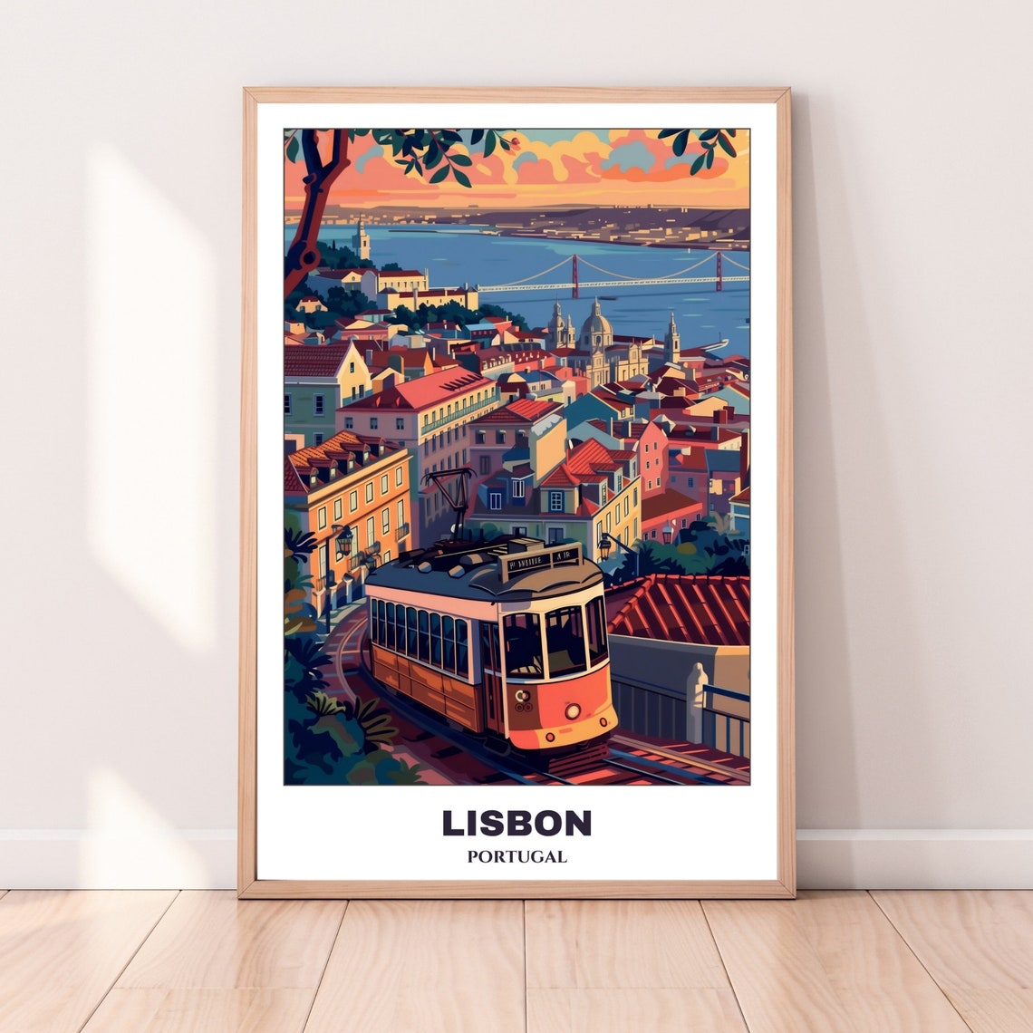 Lisbon Travel Poster Portugal Travel Poster Citycape Painting Print Wall Art Lisbon Home Decor Lisbon Trip Print - Image 3