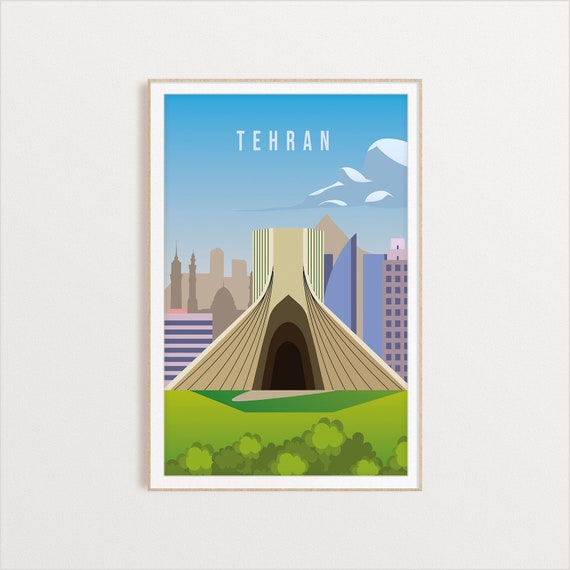 Tehran City Poster, Travel Illustration Art Print