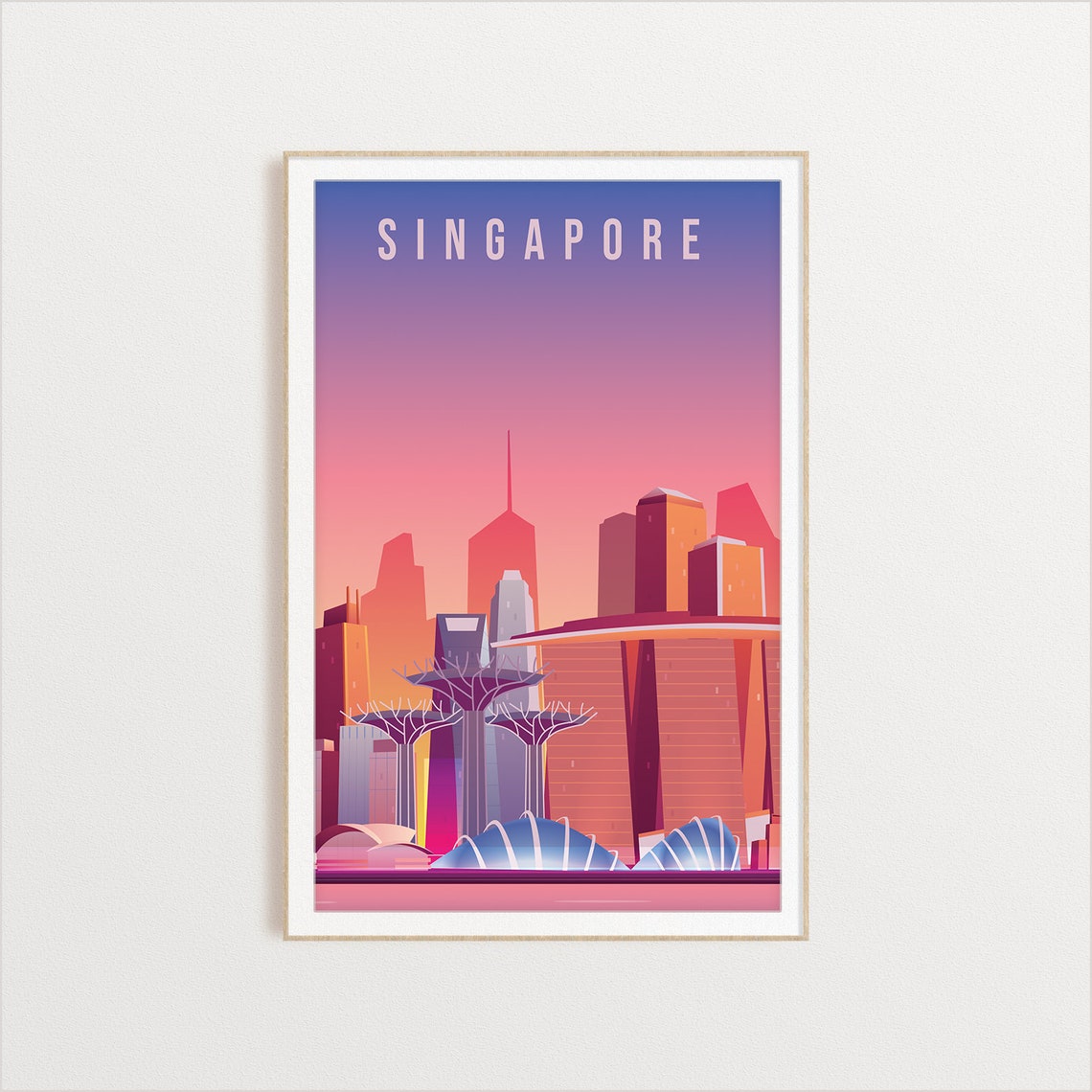 Singapore City Poster City Art City Wall Art City Print World Print Country Poster Country Print Country Art Travel Illustration