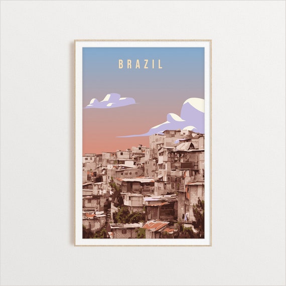 Brazil Country Poster Art City Wall Art Country Art Country Poster Country Print Country Art Brazil Travel Illustration