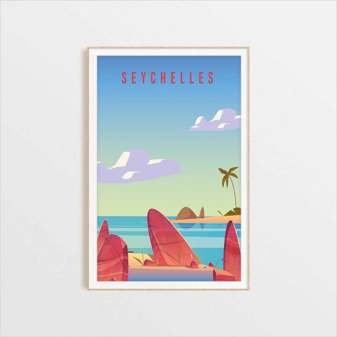Seychelles Country Travel Poster, Place Wall Art