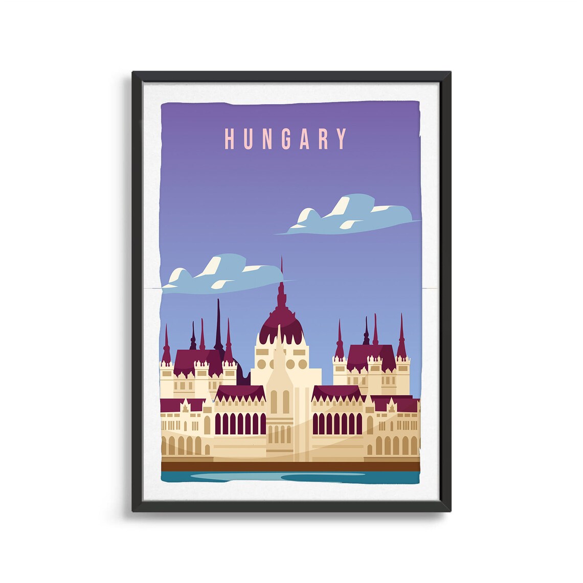 Hungary Travel Illustration Art Print, Country Poster