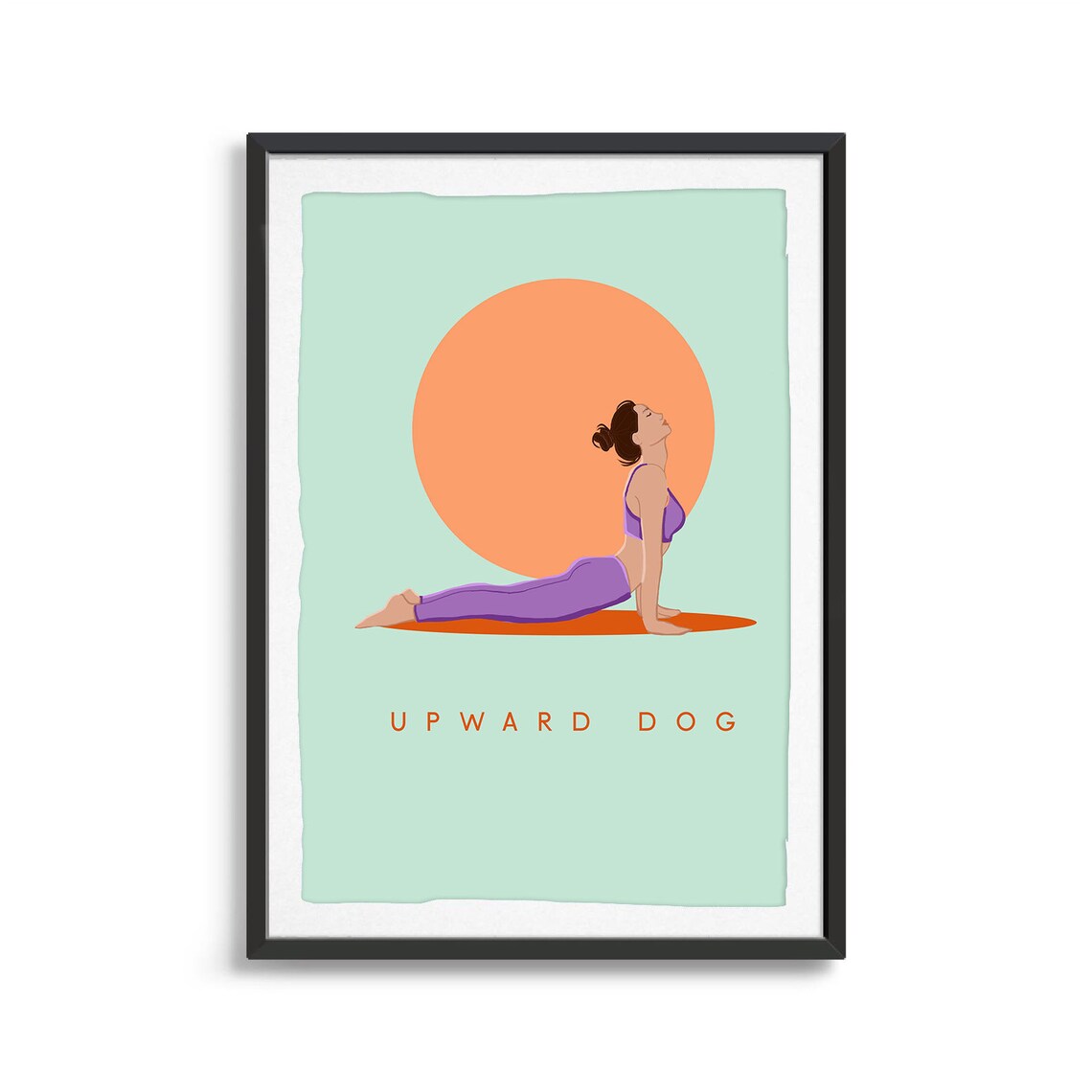 Yoga Upward Dog Pose Yoga Art Print, Studio Decor - Image 2