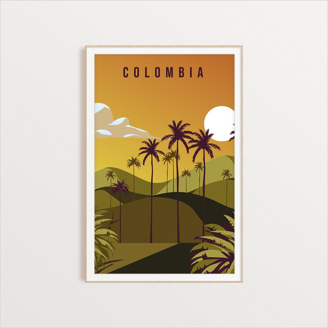 Colombia Travel Poster, Country City Wall Art Print