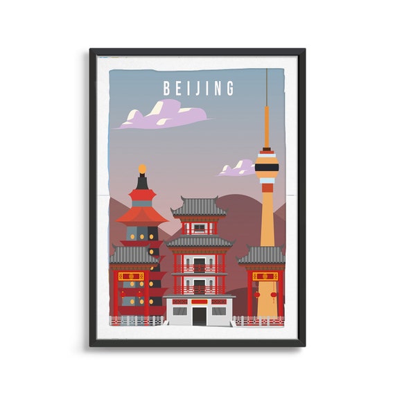 Beijing City Travel Poster, City Illustration