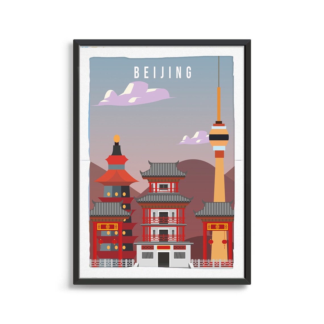 Beijing City Travel Poster, City Illustration