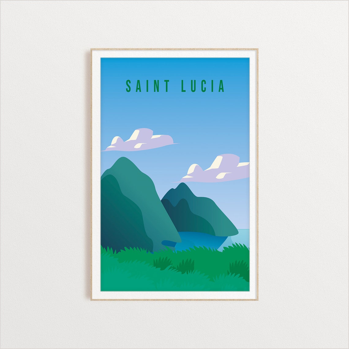 Saint Lucia Country Poster Country Art Country Wall Art Country Print Country Poster Country Print Travel Gift Travel Illustration - Image 2