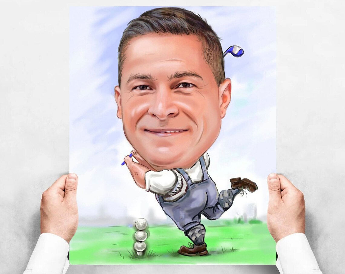 Custom Couple Bar Caricature Portrait From Photo Gift Poster - Image 4