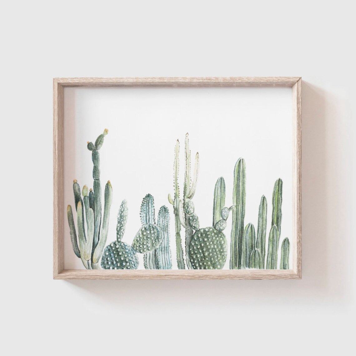 Cactus Row No 1, Southwestern Watercolor Art Print