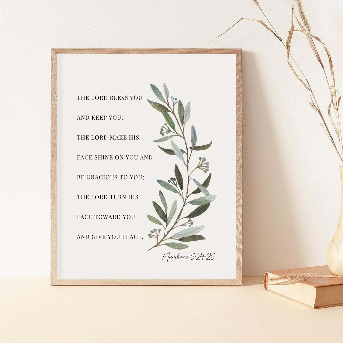 Numbers 6:24-26 Botanical Scripture Art Print - Image 2