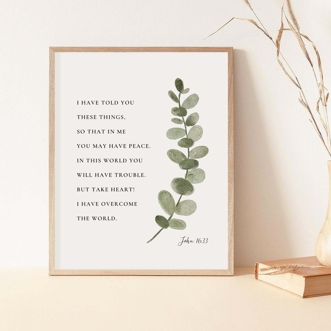 John 1633 Bible Verse Botanical Scripture Art Print - Image 2