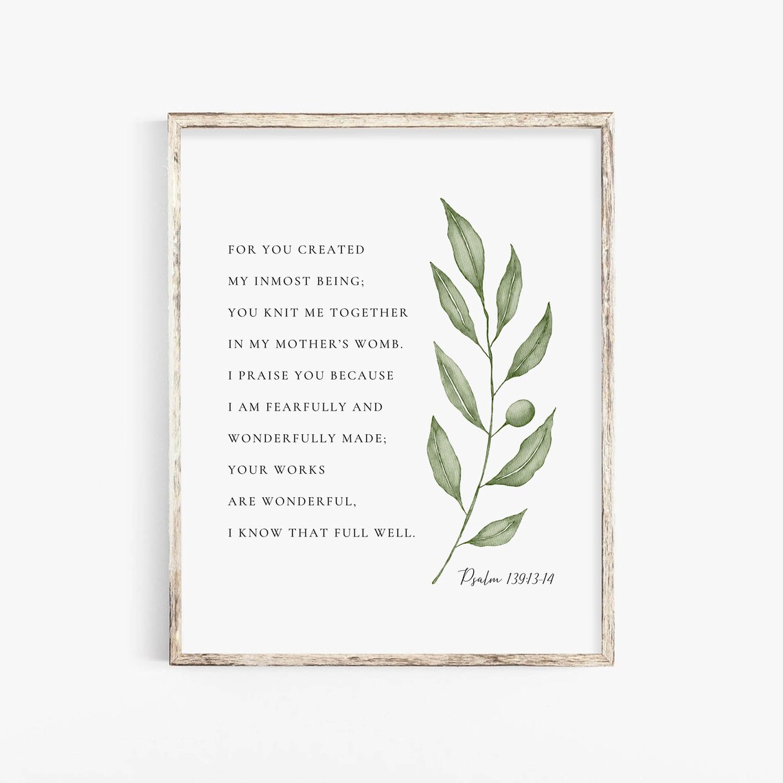 Psalm 139:13-14 Fearfully Made Nursery Wall Art Print - Image 2