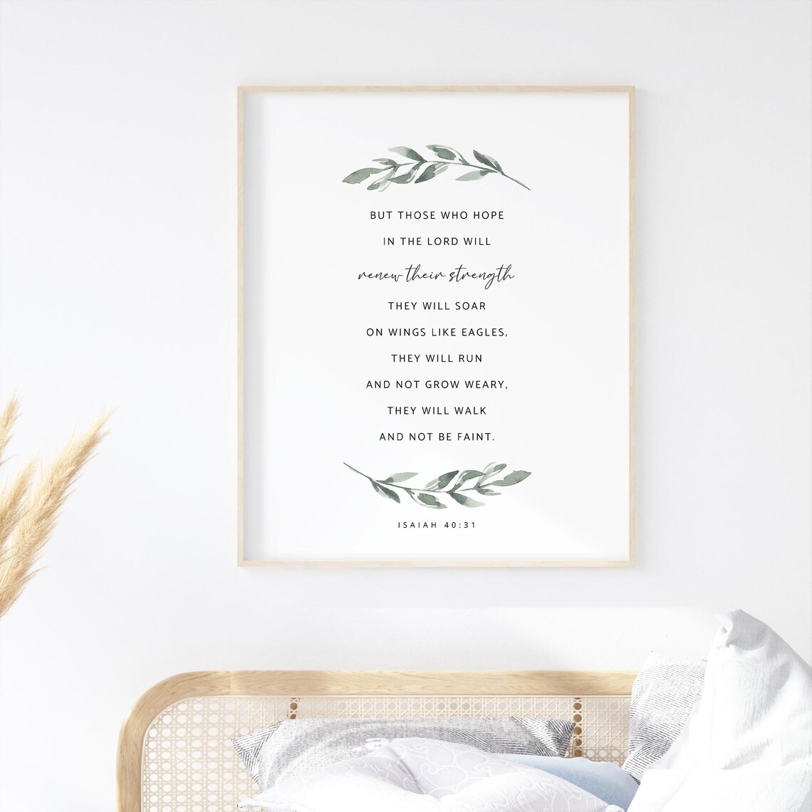 Isaiah 40:31 Bible Verse Watercolor Botanical Art Print - Image 2
