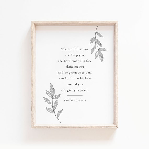 The Lord Bless You Bible Verse Art Print