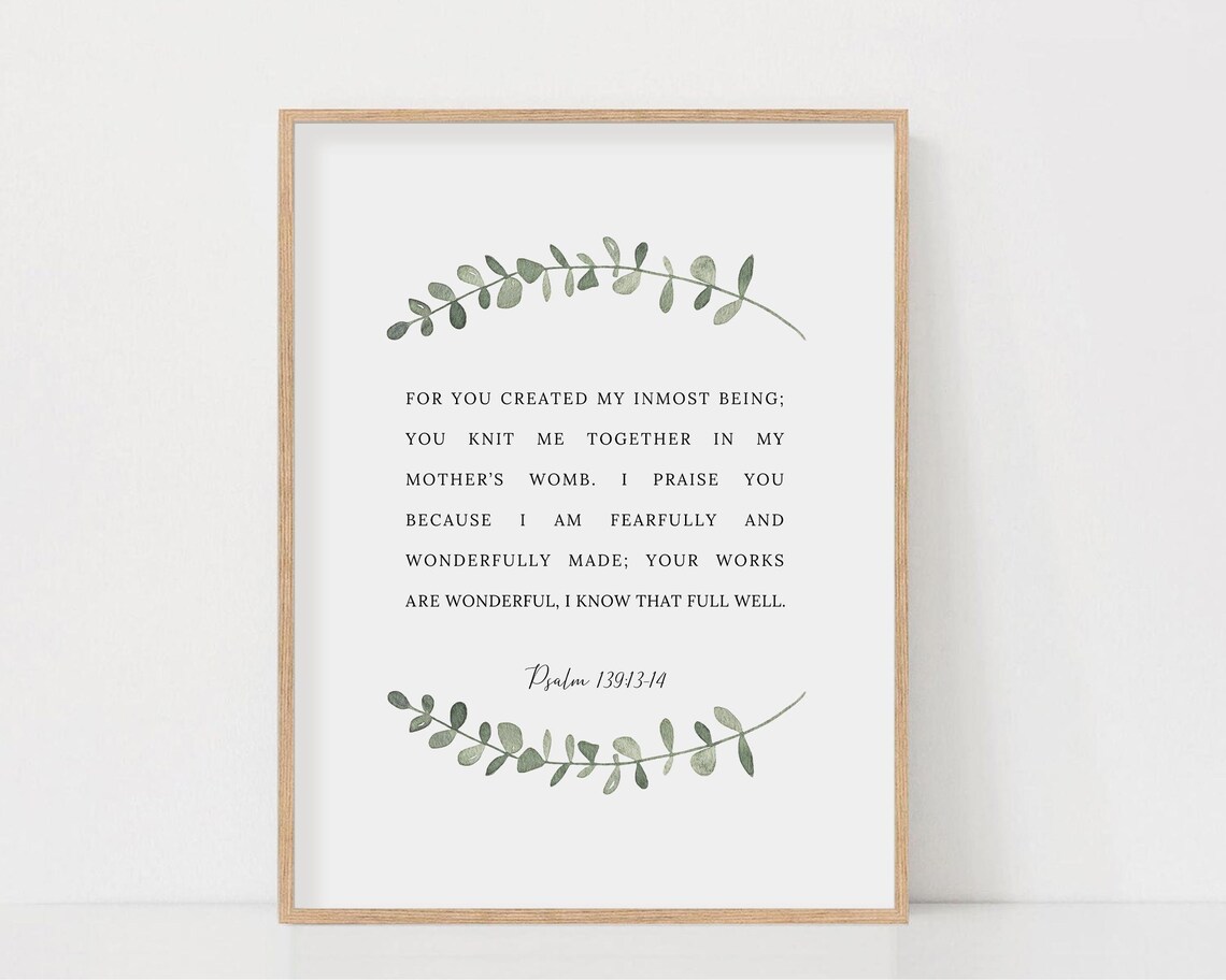 Fearfully and Wonderfully Made Psalm 139:13-14 Scripture Poster - Image 2