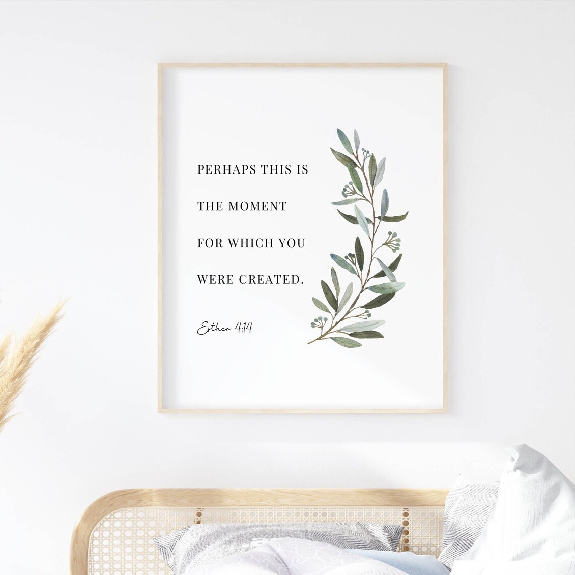 Esther 4 14 Perhaps This Is The Moment Eucalyptus Scripture Poster - Image 2