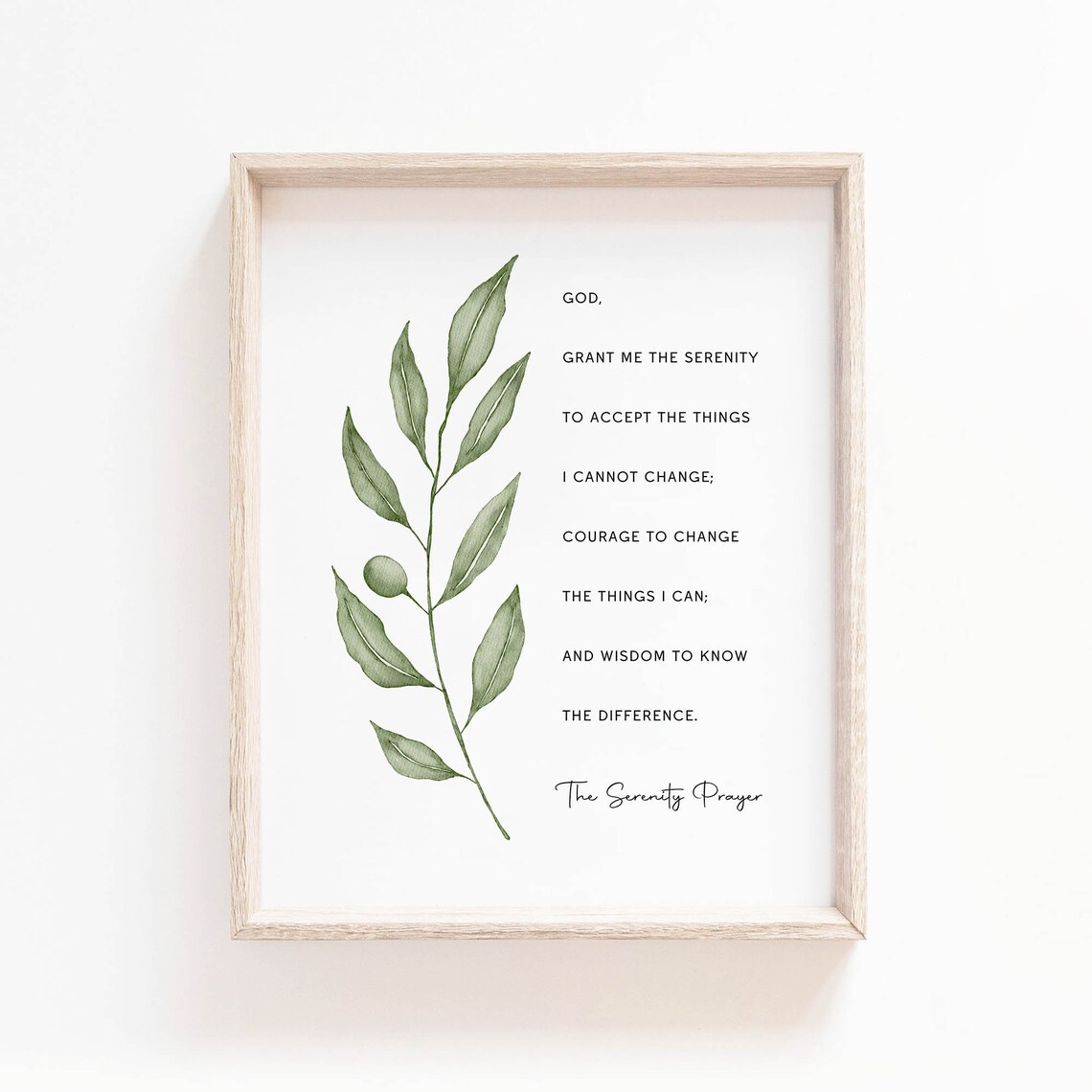 Serenity Prayer Botanical Scripture Wall Art Print - Image 2