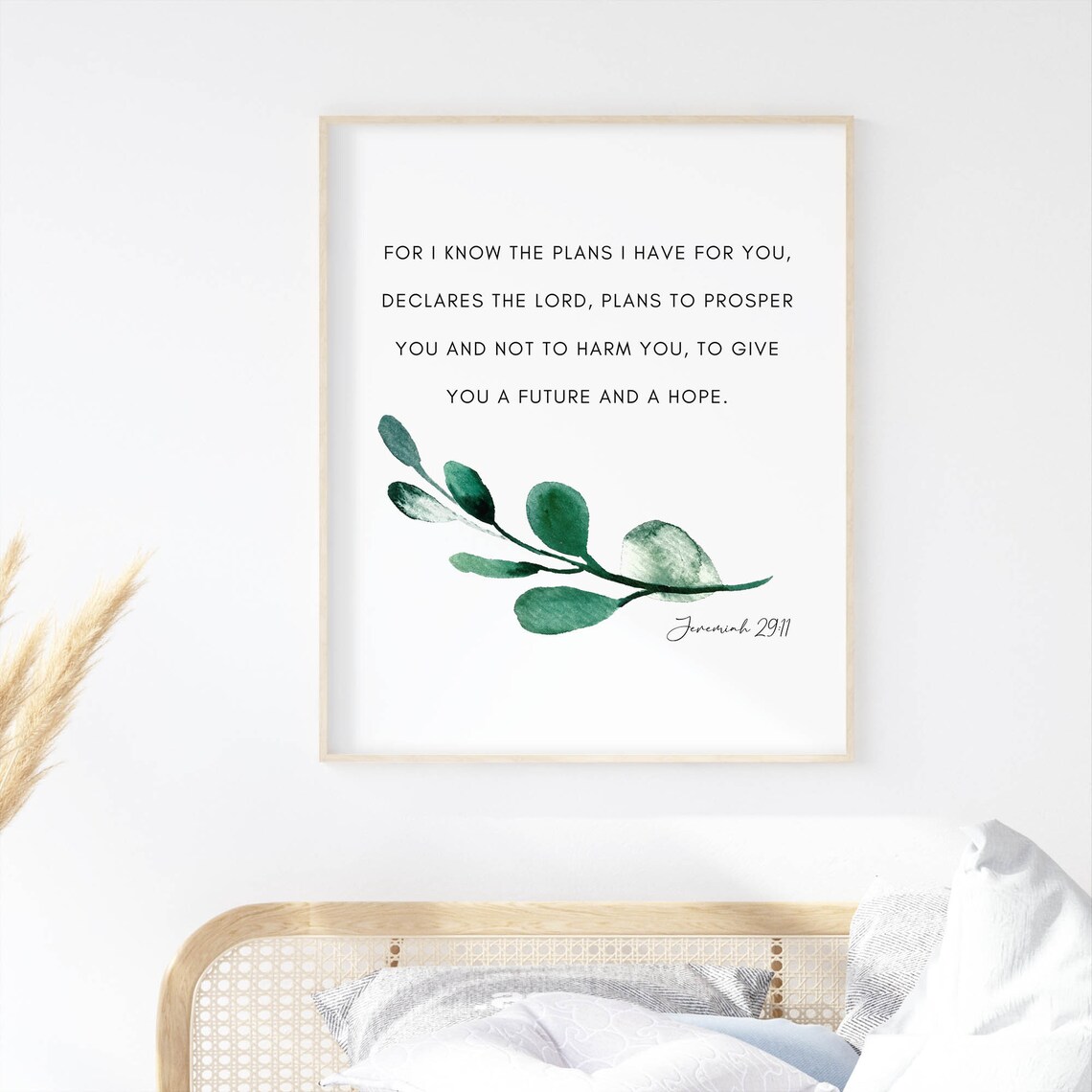 For I Know the Plans I Have for You Jeremiah 29:11 Eucalyptus Poster - Image 2