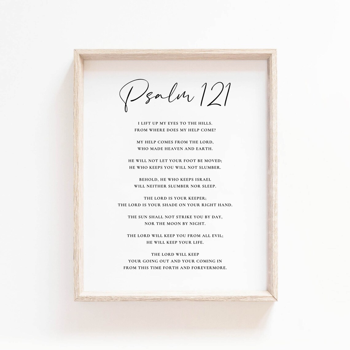 Psalm 121 Bible Verse Art Print, Christian Decor