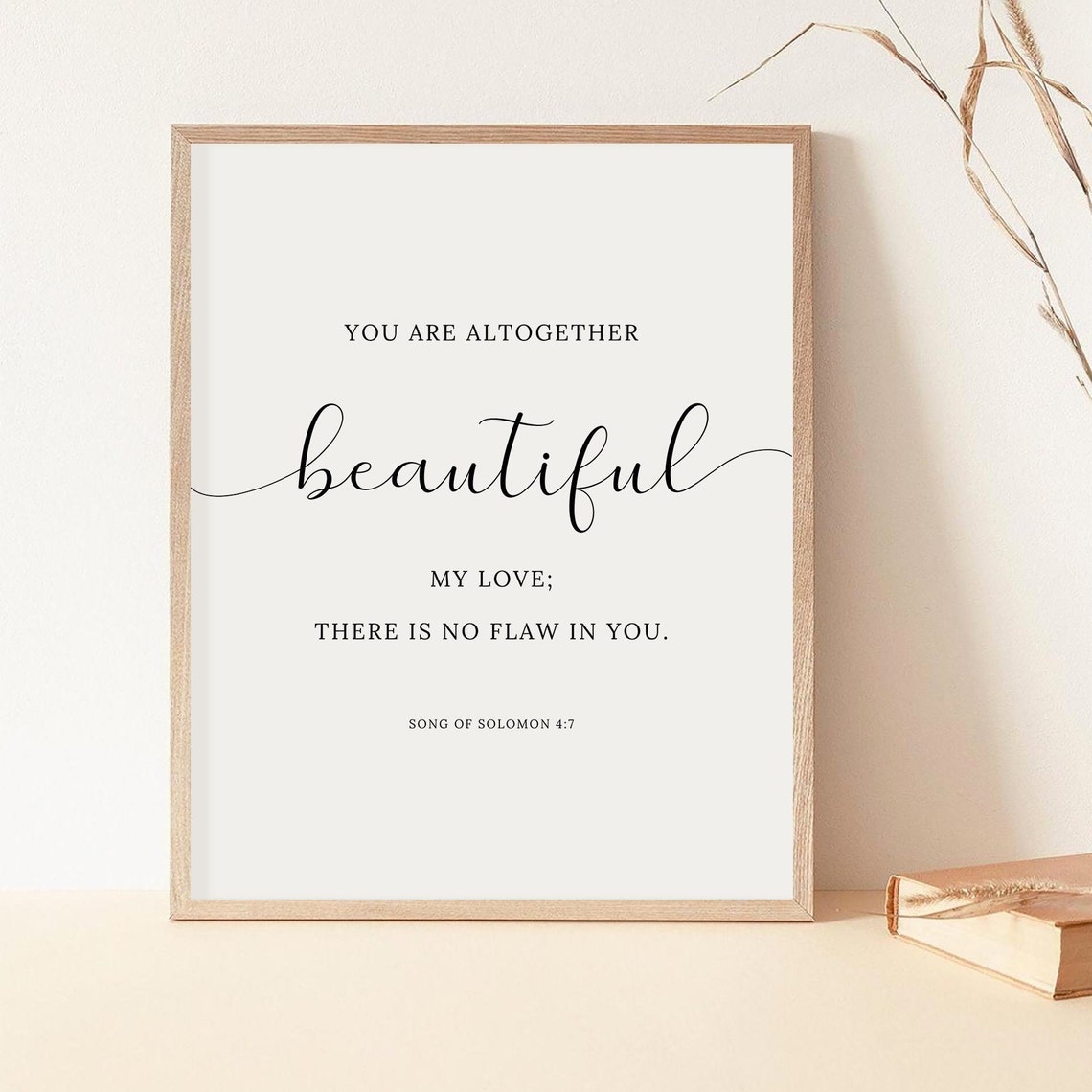 Song Of Solomon 4:7 Scripture Art Print, Christian Decor - Image 2