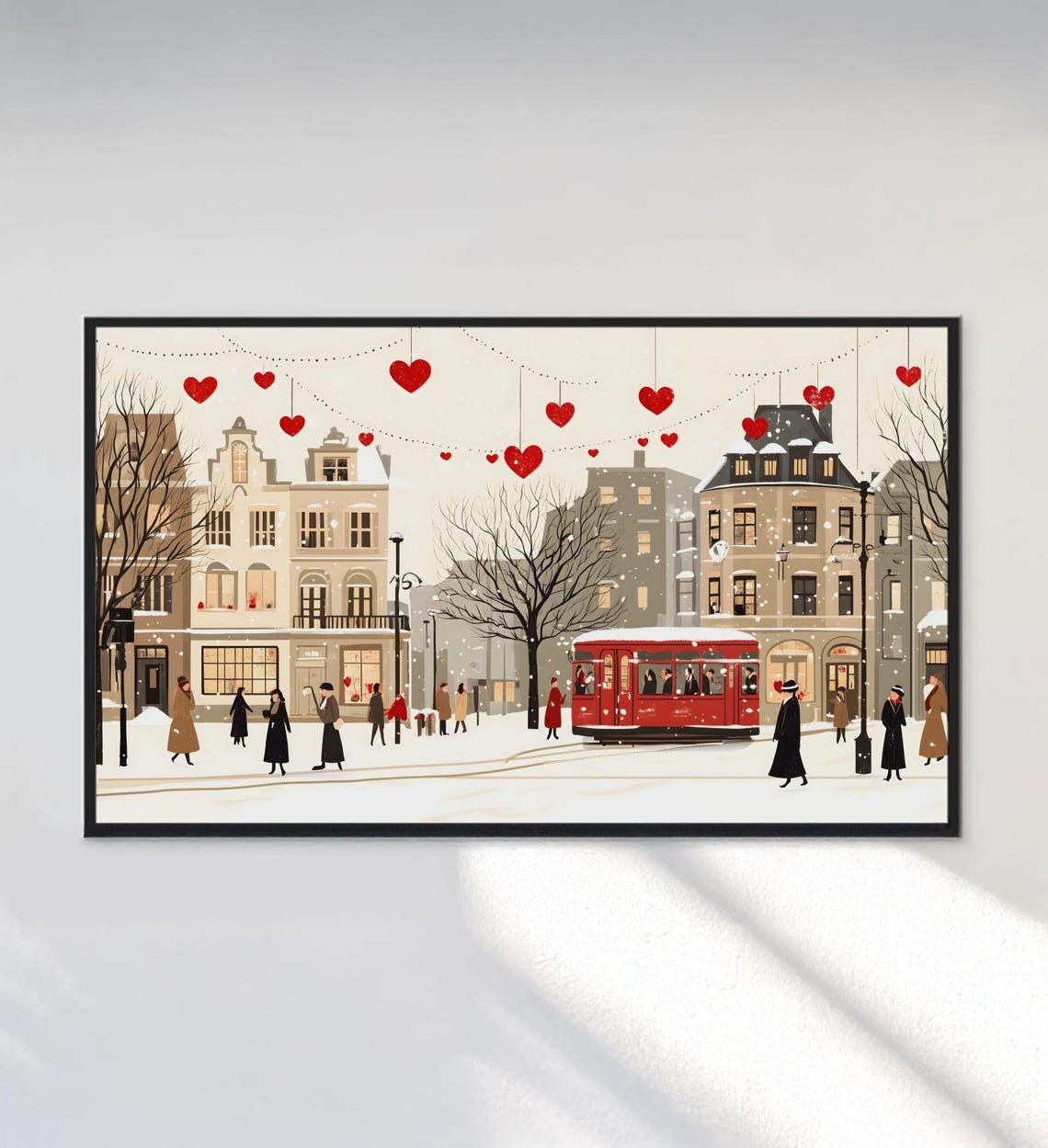 Retro Valentines Day Frame Tv Art Cute Valentines Day Tv Art Valentines Day Decorations Valentines Home Decor - Image 3