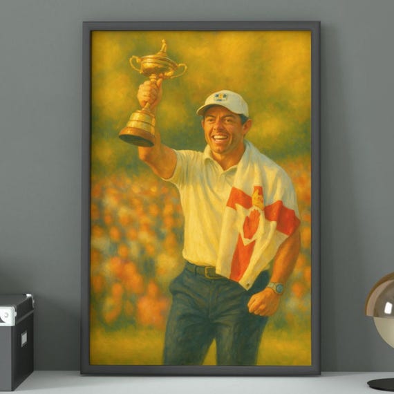 Rory Mcilroy Ryder Cup Poster Vintage Golf Art Print