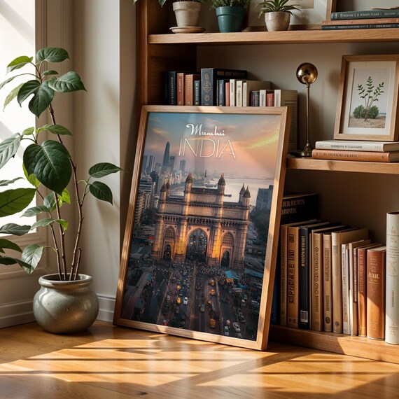 Mumbai Sunset Print India Gateway Cityscape Wall Art