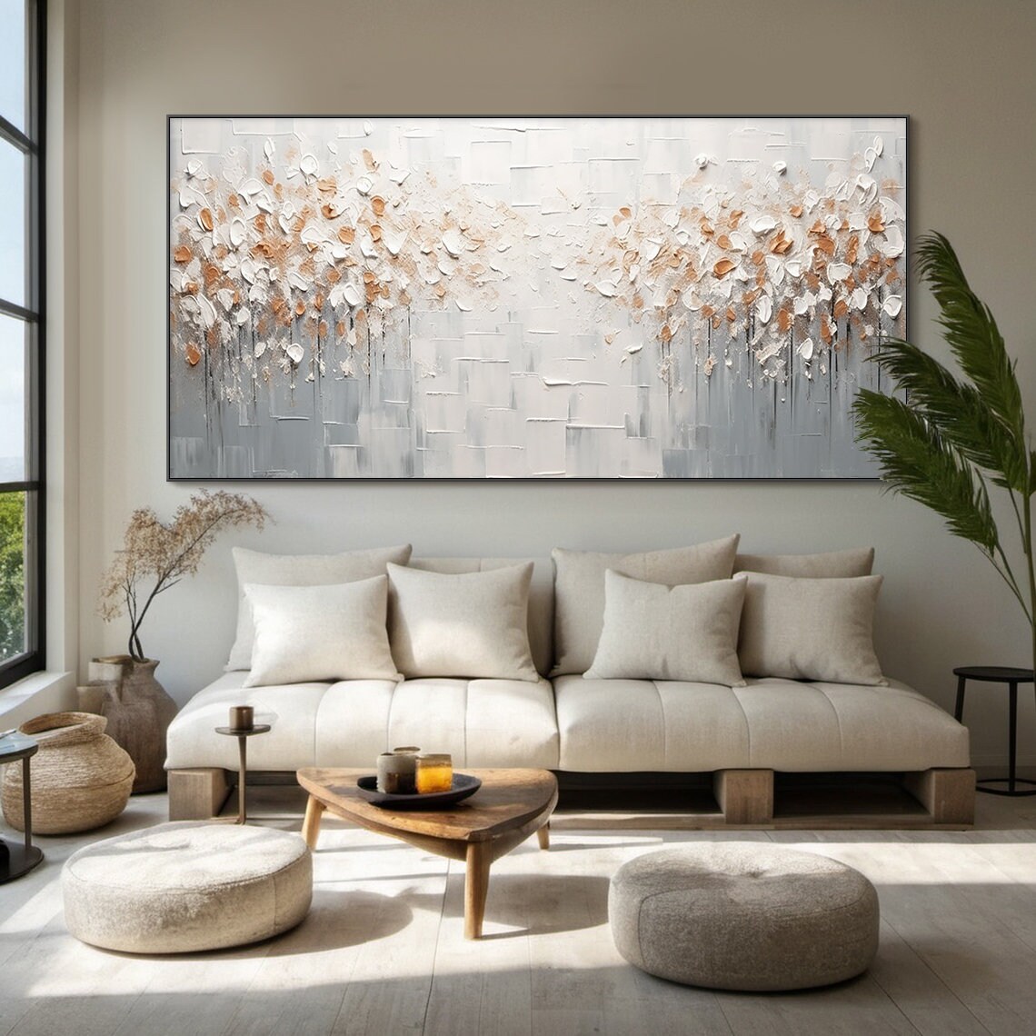 Abstract Flower Acrylic Painting, Modern Floral Art Print - Image 2
