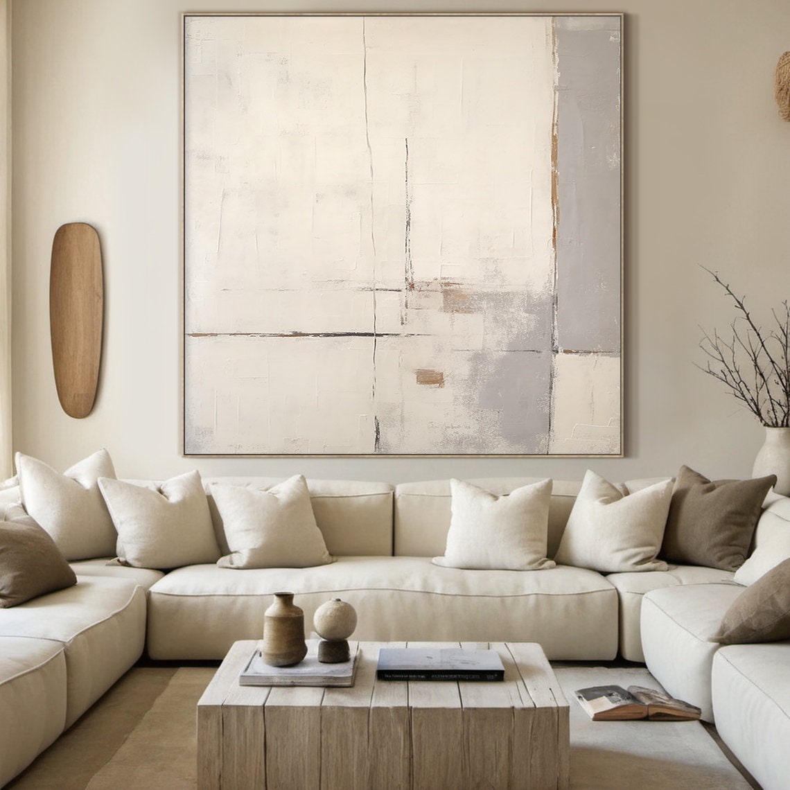 Ivory Beige Wabi Sabi Abstract Textured Neutral Modern Art Poster - Image 4